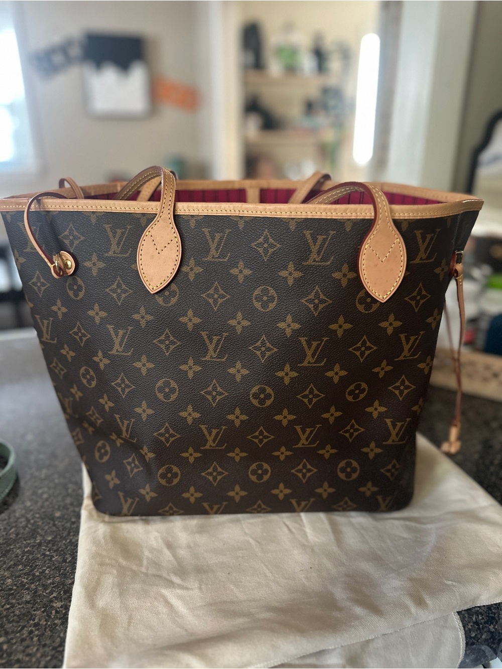 Louis Vuitton Monogram Tote with Pink Interior and Vachetta Trim